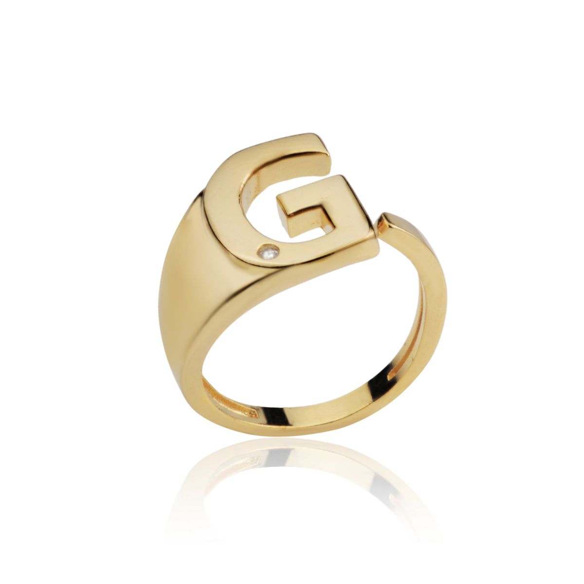 Gold ring with hot sale letter g