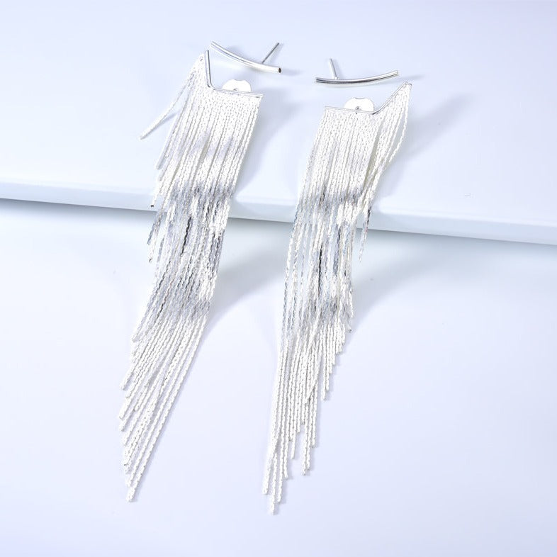 SILVER TASSEL EARRINGS