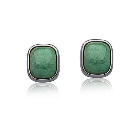 Green Quartz Earrings – Gunmetal (size large)