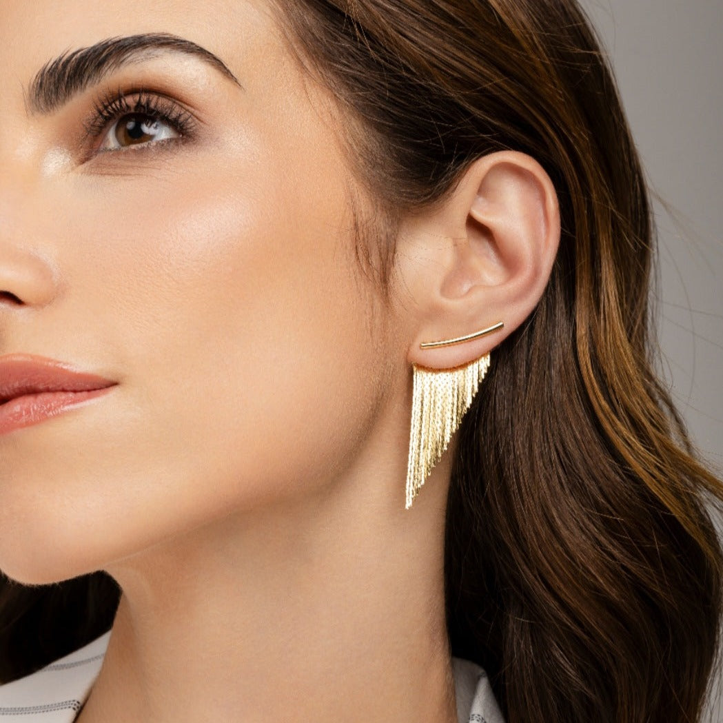 Small fringe earrings store